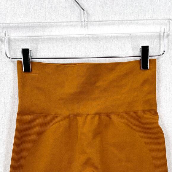 SET ACTIVE Sculptfelx Power Shorts Womens Small Gold Mustard Seamless Stretch - Picture 6 of 12